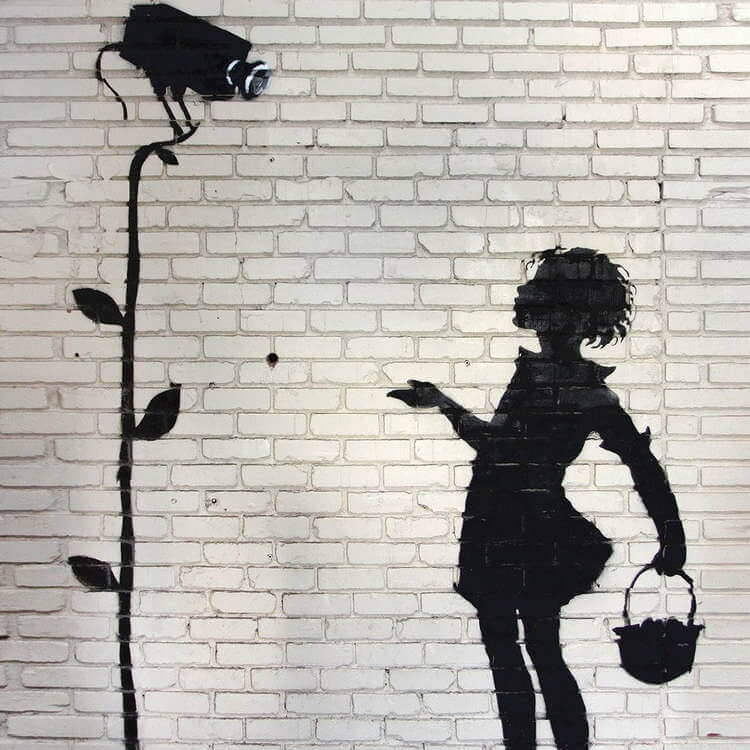 grafika AI street-art Kontrola Społeczeństwa