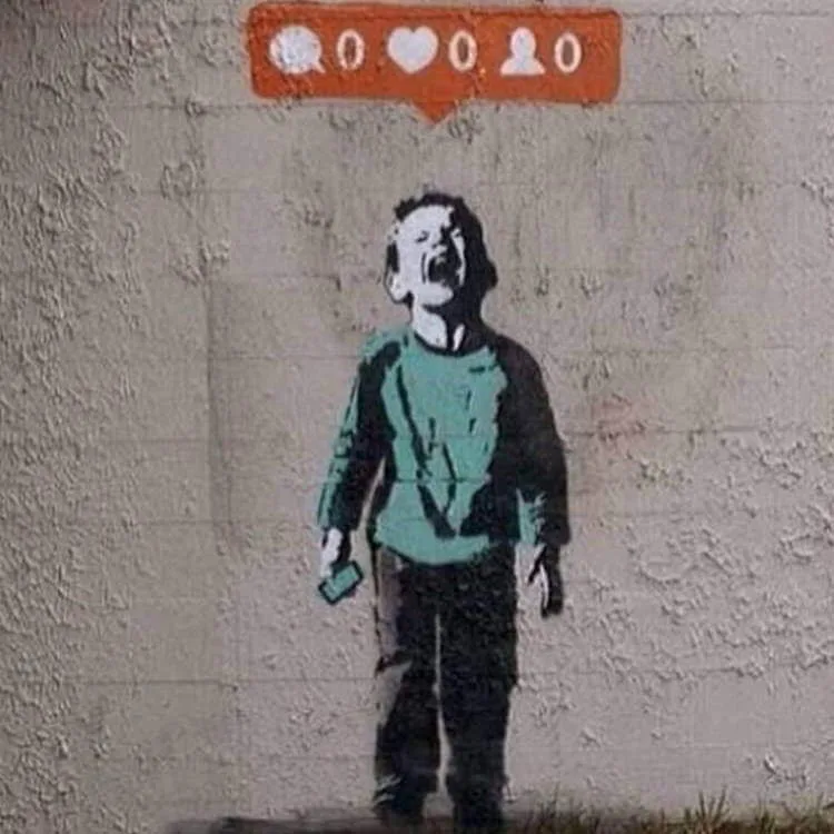 grafika AI street-art Dziecko w Cyfrowym Świecie