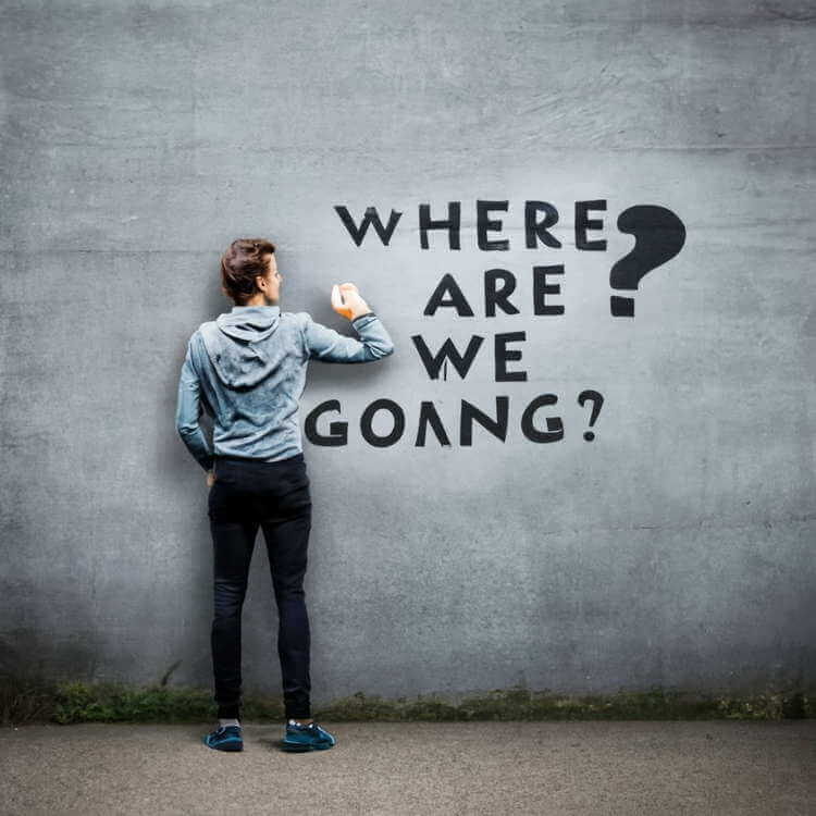 grafika AI street-art Dokąd Zmierzamy?