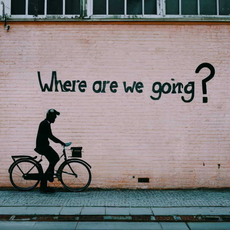 grafika AI street-art Dokąd Zmierzamy?