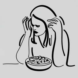 grafika AI OneLineArt Zaburzenia odżywiania