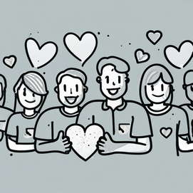 grafika AI OneLineArt Fundacja Wolontariat