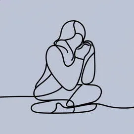 grafika AI OneLineArt Depresja i lęki