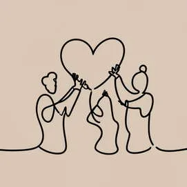 grafika AI OneLineArt Fundacja Wolontariat