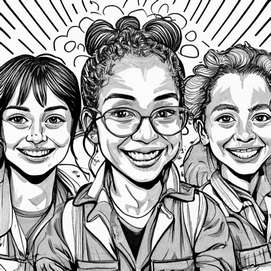 grafika AI OneLineArt Fundacja Wolontariat