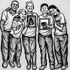 grafika AI OneLineArt Fundacja Wolontariat