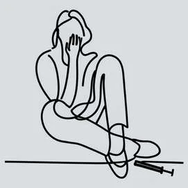 grafika AI OneLineArt Nadużywanie substancji