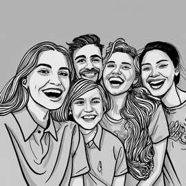 grafika AI OneLineArt Fundacja Wolontariat