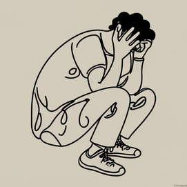 grafika AI OneLineArt Depresja